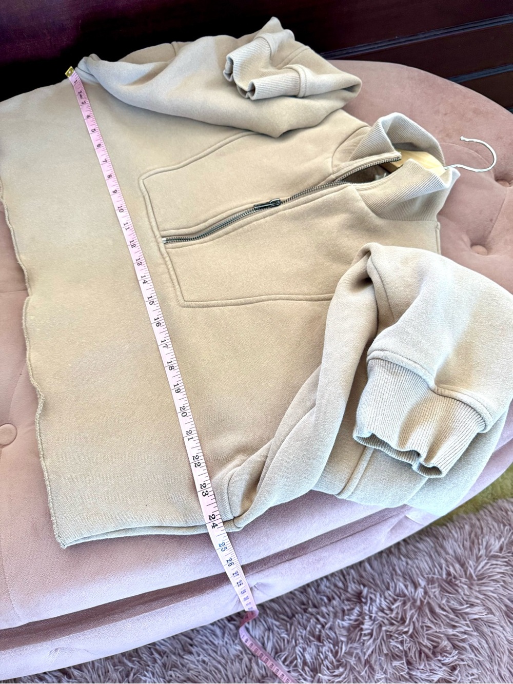 All Fenix Cropped Taupe Half-Zip Arlo Turtleneck Sweater Size Small - Picture 5 of 12